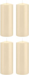 Shoppartners 4x Kaarsen Cremewit 8 X 20 Cm 119 Branduren Sfeerkaarsen Stompkaarsen