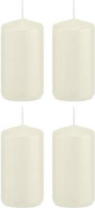 Shoppartners 4x Kaarsen Ivoorwit 5 X 10 Cm 23 Branduren Sfeerkaarsen Stompkaarsen