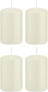 Shoppartners 4x Kaarsen Ivoorwit 5 X 8 Cm 18 Branduren Sfeerkaarsen Stompkaarsen