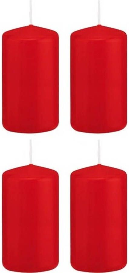Trend Candles 4x Kaarsen rood 5 x 10 cm 23 branduren sfeerkaarsen Stompkaarsen