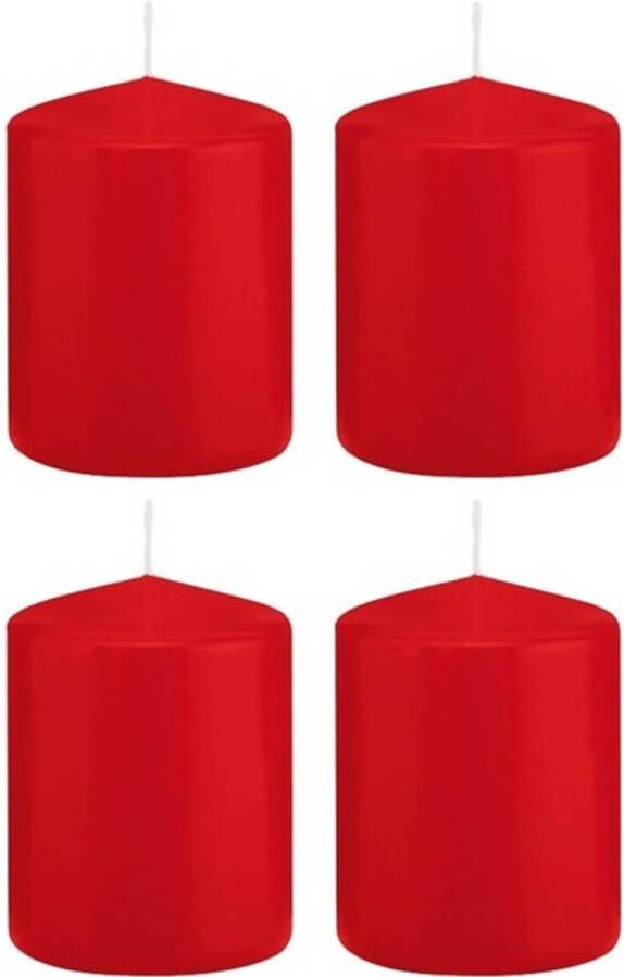 Trend Candles 4x Kaarsen rood 6 x 8 cm 29 branduren sfeerkaarsen Stompkaarsen
