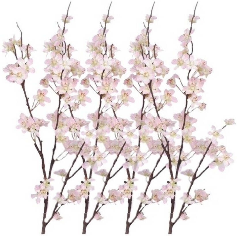 Merkloos 4x Stuks roze appelbloesem kunstbloem tak met 57 bloemetjes 84 cm Kunstbloemen