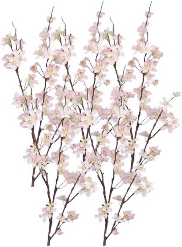 Merkloos 5x Stuks roze appelbloesem kunstbloem tak met 57 bloemetjes 84 cm Kunstbloemen