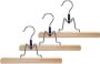 Zeller 9x Houten broekhangers rokhangers kledinghangers met klem 25 cm Kledinghangers - Thumbnail 3