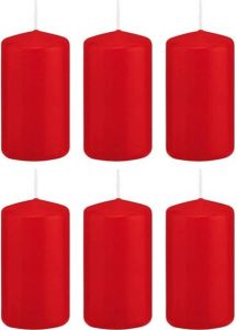 Shoppartners 6x Kaarsen rood 5 x 10 cm 23 branduren sfeerkaarsen Stompkaarsen