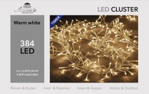 Anna's Collection Clusterverlichting 384 lampjes warm wit dimmer en timer Kerstverlichting kerstboom