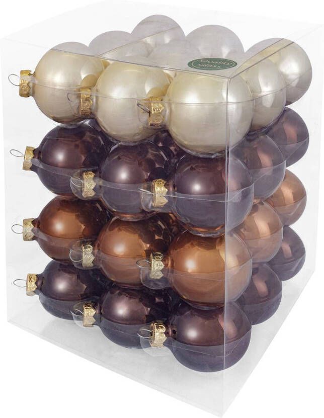 Shoppartners Decosy Glas Kerstballen (6cm) Box 36 Stuks Opal Natural Combi