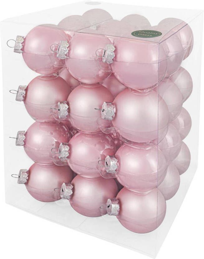 Shoppartners Decosy Glas Kerstballen (6cm) Box 36 Stuks Powder Pink Combi