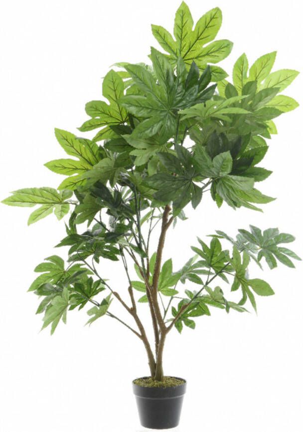 Merkloos Groene Aralia klimop kunstplanten in zwarte pot 90 cm Kunstplanten nepplanten Kamerplanten planten in pot Kunstplanten
