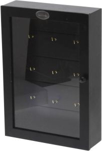 H&S Collection Houten sleutelkast sleutelkluis zwart 19 x 27 cm Sleutels opbergen Sleutelkastjes