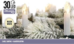 Merkloos Kerstverlichting kaars lampjes Warm wit voor binnen met 30 lampjes Kerstverlichting kerstboom