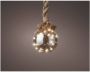 Lumineo 1x stuks verlichte glazen kerstballen aan touw met 15 lampjes zilver warm wit 10 cm diameter kerstverlichting figuur - Thumbnail 1