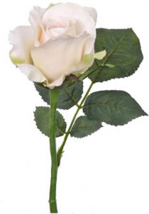 Merkloos Kunst roos roze Alice zalm wit 30 cm Witte kunstbloemen rozen Kunstbloemen