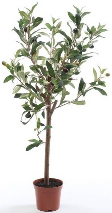 Merkloos Kunstplant groene olijfboom 65 cm Kamerplant kunstplanten nepplanten Kunstplanten
