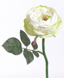 Merkloos Luxe kunstbloemen roos rozen Luna wit 33 cm Witte bloemen decoratie Kunstbloemen