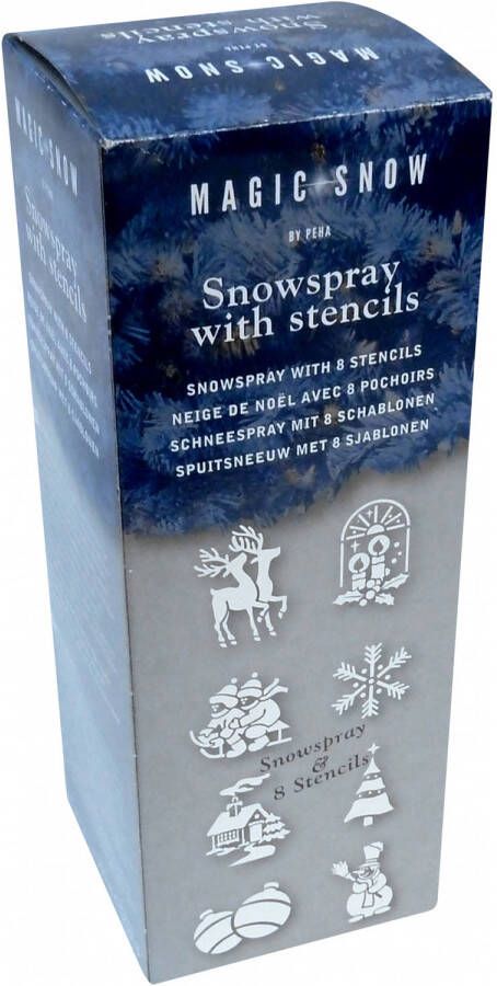 Shoppartners Magic Snow sneeuwspray 150 ml aluminium wit 9-delig