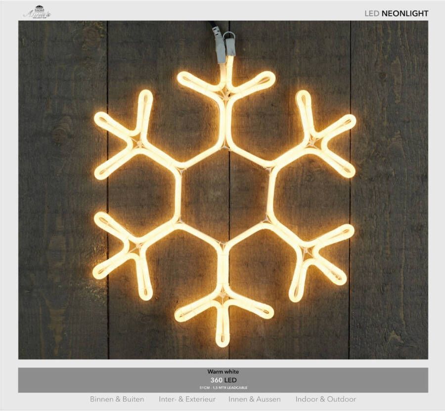 Shoppartners Neonverl sneeuwvlok 51cm 360led warm wit Anna&apos;s collection