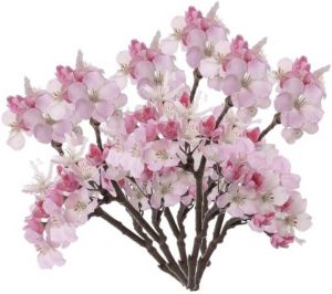 Shoppartners Set Van 6x Stuks Roze Appelbloesem Kunstbloem tak Met 17 Bloemetjes 36 Cm Kunstbloemen