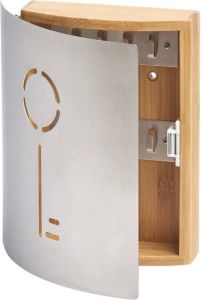 Zeller Sleutelkast voor 8 sleutels met RVS deurtje 22 x 25 cm Huisbenodigdheden Sleutels ophangen Sleutelrekje Sleutelkastjes