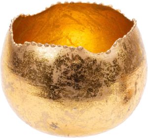 Cosy & Trendy Theelichthouders waxinelichthouders glas goud metaal 10 cm Windlichtjes kaarsenhouders Waxinelichtjeshouders