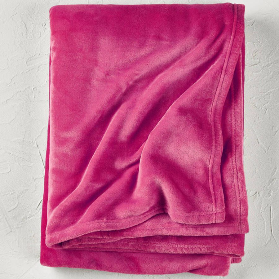 SimbaShop De Witte Lietaer Fleece deken Snuggly Cerise 150 x 200 cm Roze