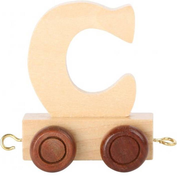 Small Foot treinkarretje letter C hout beige 5 x 3 5 x 6 cm