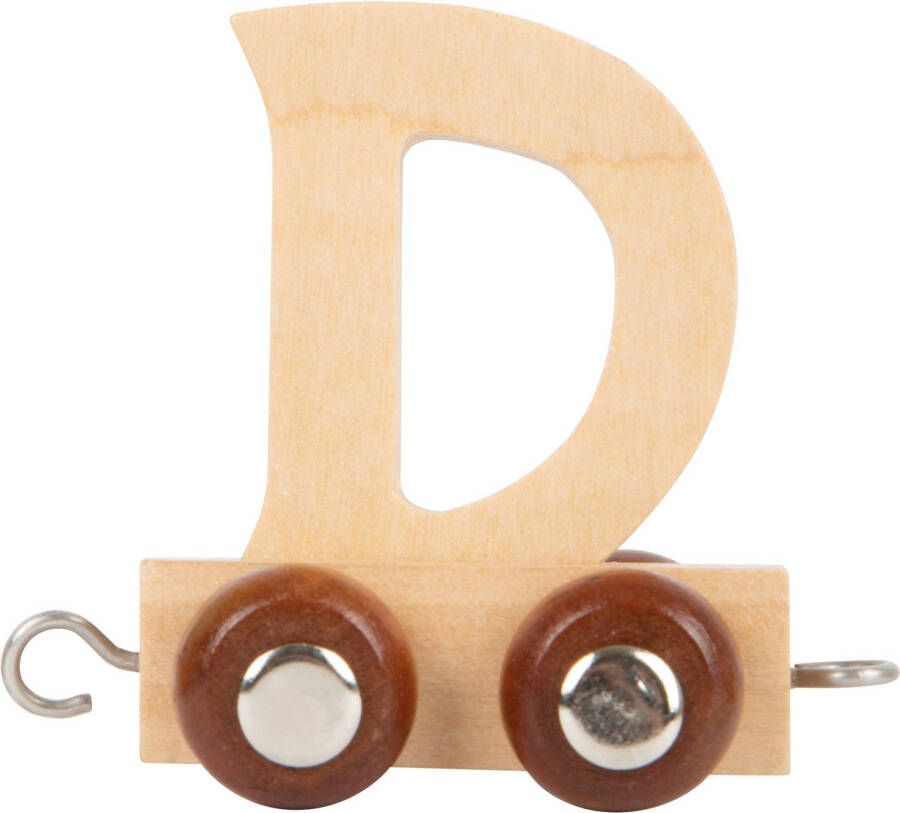 Small Foot treinkarretje letter D hout beige 5 x 3 5 x 6 cm