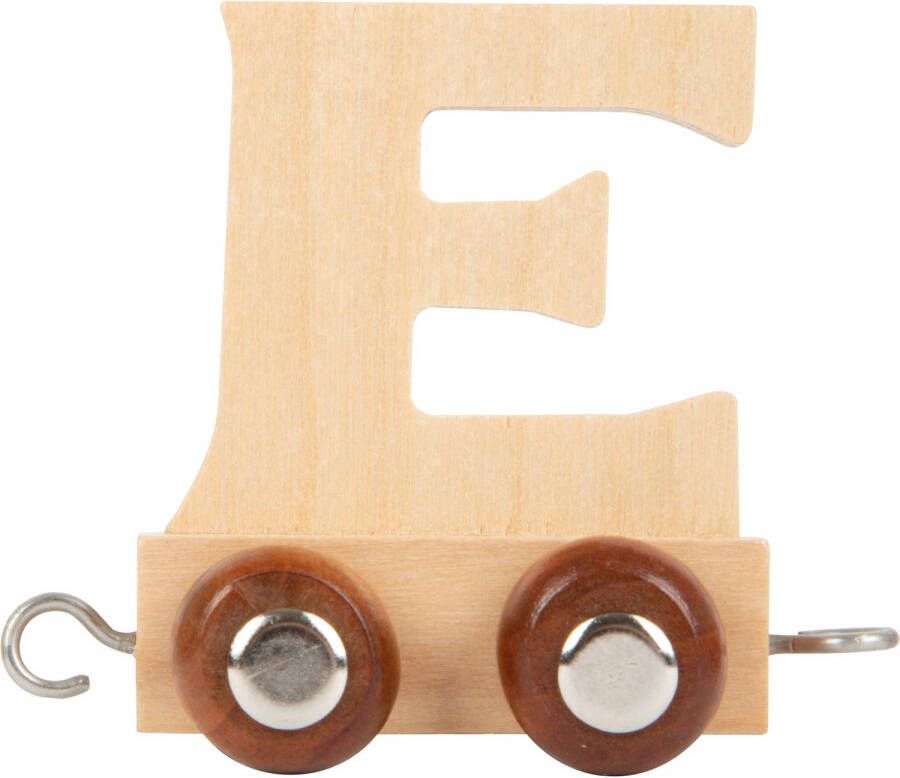 Small Foot treinkarretje letter E hout beige 5 x 3 5 x 6 cm