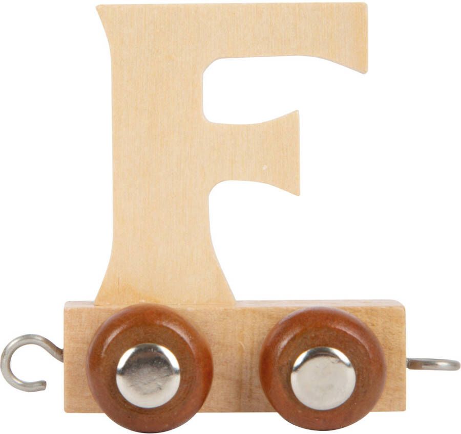 Small Foot treinkarretje letter F hout beige 5 x 3 5 x 6 cm