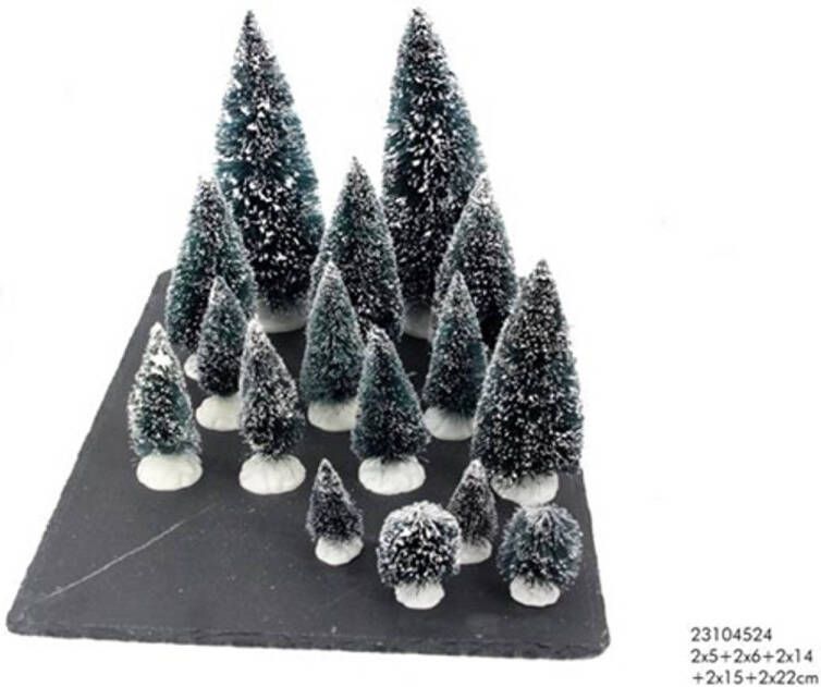 Snowflake Mini Kerstboompjes Pak a 16 Stuks