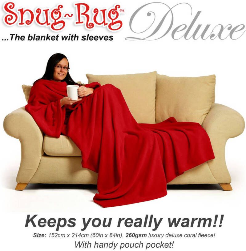Snug-Rug deluxe met mouwen volwassen rood
