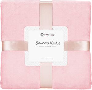 Springos Plaid Sprei Deken 150 X 200 Cm Roze