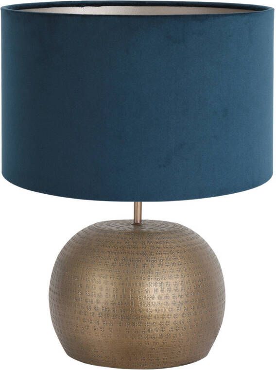 Steinhauer Brass tafellamp blauw metaal 46 cm hoog