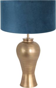 Steinhauer Brass tafellamp blauw metaal 62 cm hoog