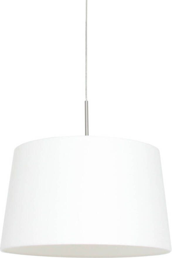Steinhauer Hanglamp Sparkled light 9567 staal kap linnen wit