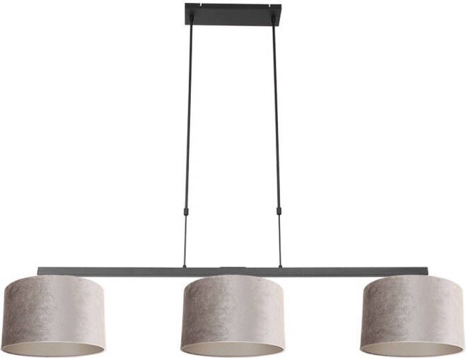 Steinhauer Stang hanglamp In hoogte verstelbaar E27 (grote fitting) grijs en zwart