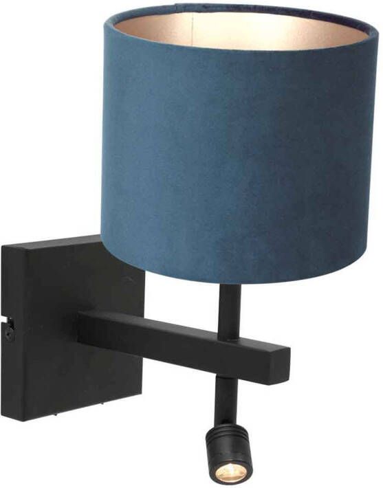 Steinhauer Stang wandlamp blauw metaal kapdiameter: 20 cm