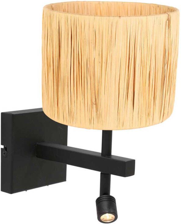 Steinhauer Stang wandlamp Draai- en of kantelbaar LED + E27 naturel en zwart