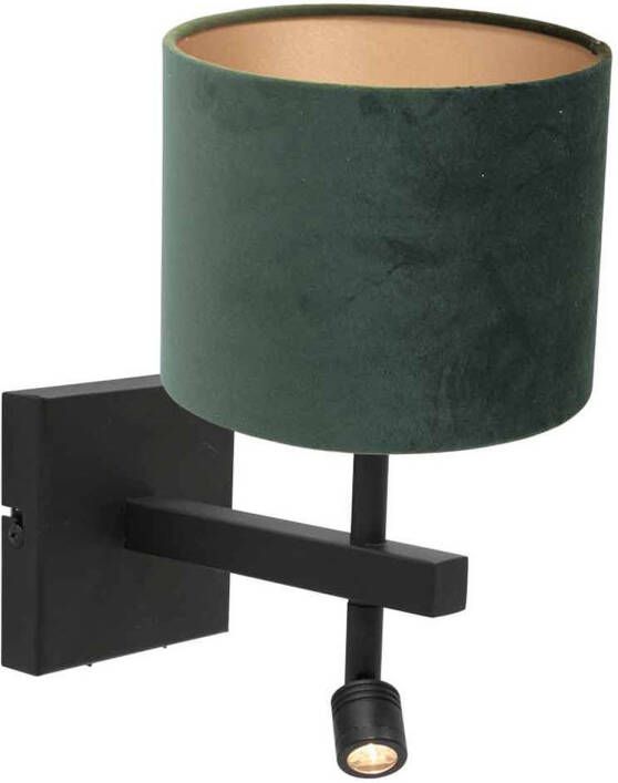Steinhauer Stang wandlamp groen metaal kapdiameter: 20 cm