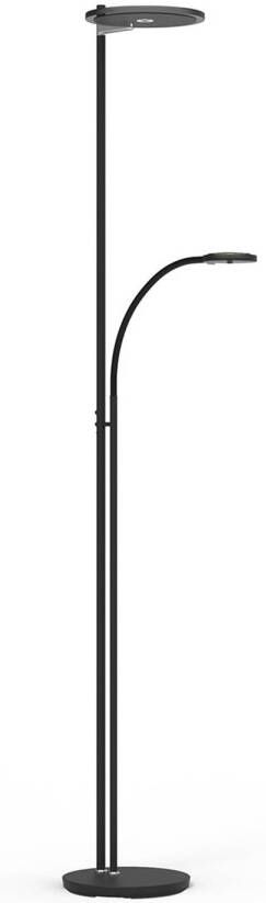 Steinhauer Turound staande lamp leesarm zwart met zwart glas incl. LED