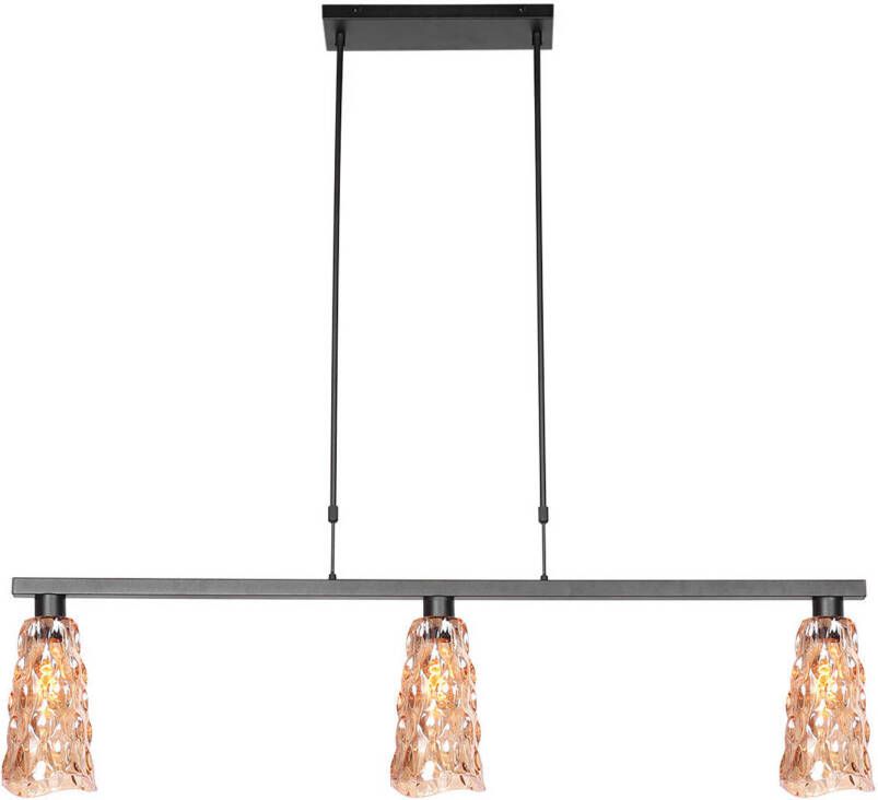 Steinhauer Vidrio hanglamp -- amberkleurig en zwart