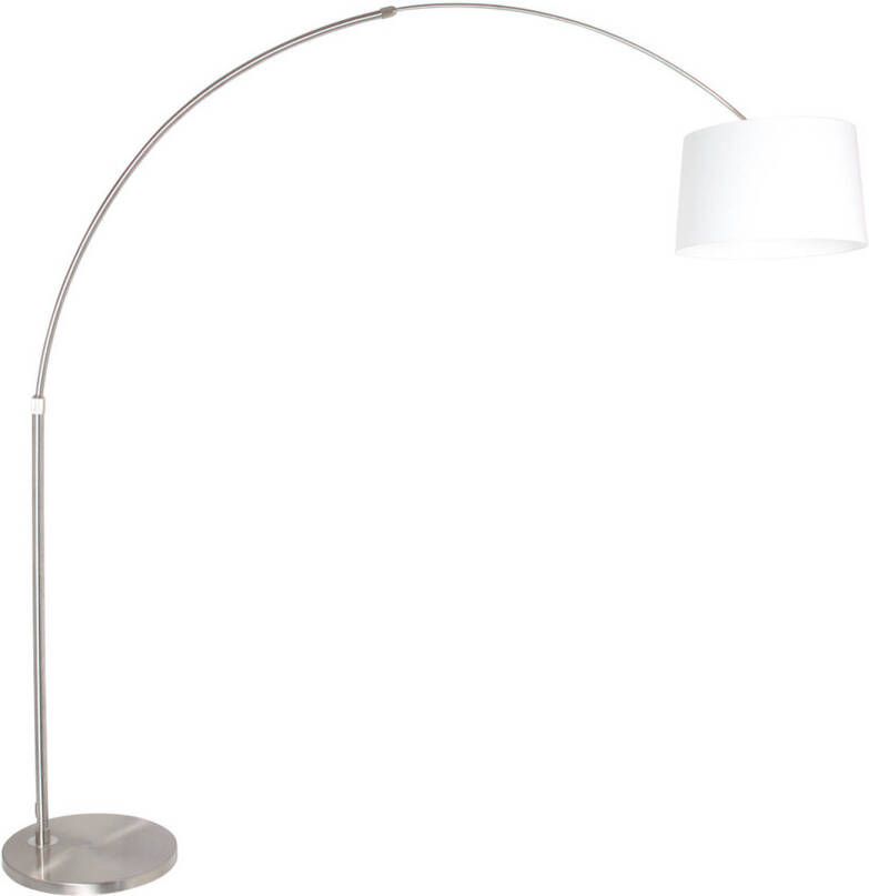 Steinhauer Vloerlamp booglamp Sparkled light 9674 staal witte kap