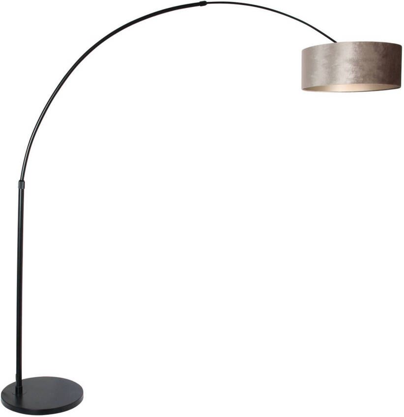 Steinhauer Sparkled booglamp zwart met zilveren lampenkap verstelbaar