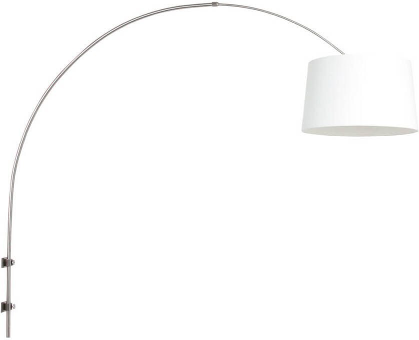 Steinhauer Sparkled Light wandlamp staal grof linnen witte lampenkap