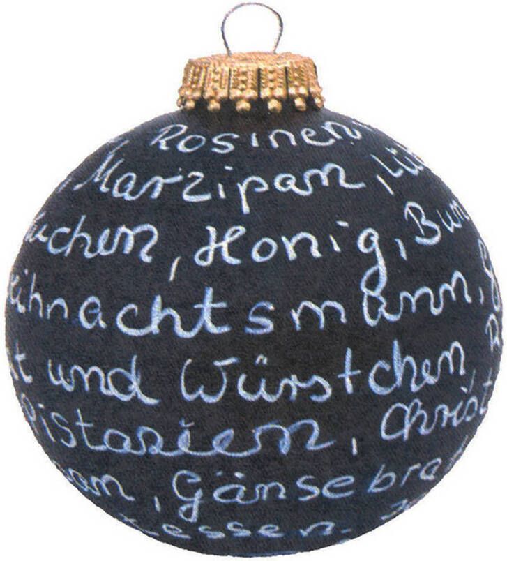 Stern Fabrik krijt krijtbord kerstbal met krijtje 8 cm kunststof Kerstbal