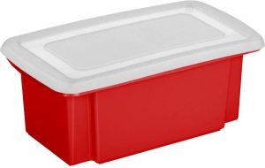Sunware 1x stuks opslagbox kunststof 7 liter rood 38 x 21 x 14 cm met afsluitbare deksel Opbergbox