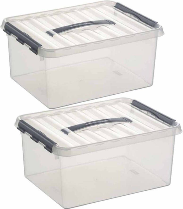 Sunware 2x Opberg box opbergdoos 15 liter 40 cm Opbergbox