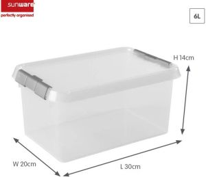 Sunware Comfort line opbergbox set van 3 6L transparant metaal 30 x 20 x 14 cm