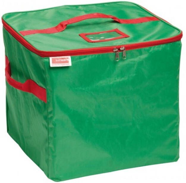 Sunware Kersttas voor kerstversiering met inzet voor 48 kerstballen groen rood