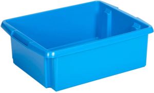 Sunware Opslagbox kunststof 17 L blauw 45 x 36 x 14 cm Opbergbox